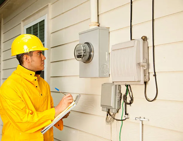 Hombre leyendo un medidor y verificando los datos, explicando la correcta forma de leer un medidor bidireccional y entender los indicadores para conocer el uso de energía en casa.