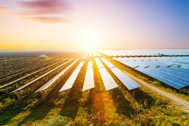 Paneles solares colocados en formación sobre un terreno con pasto mientras reciben intensa radiación solar típica de los meses de verano ¿Es normal que en verano el recibo sea más alto con paneles solares?